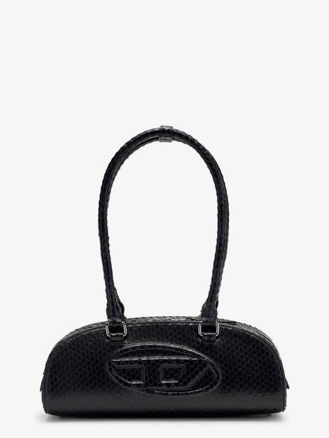 Diesel 1DR python effect leather shoulder bag - Black