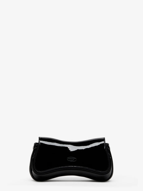 Diesel Play Clutch shiny leather shoulder bag - Nero