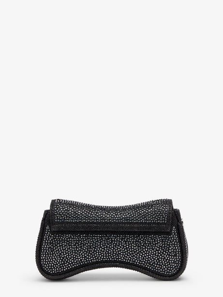 Diesel Play Crossbody XS shoulder bag with all-over rhinestones - Nero