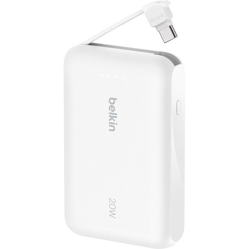 BELKIN POWER BANK 10K W/ CABLE WHITE PD 20W