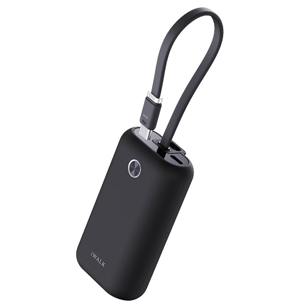 iWALK PowerMini 10000mAh Ultra-Compact Power Bank with Built-in Type-C Cable – 22.5W Fast Charging (UBP001)Black