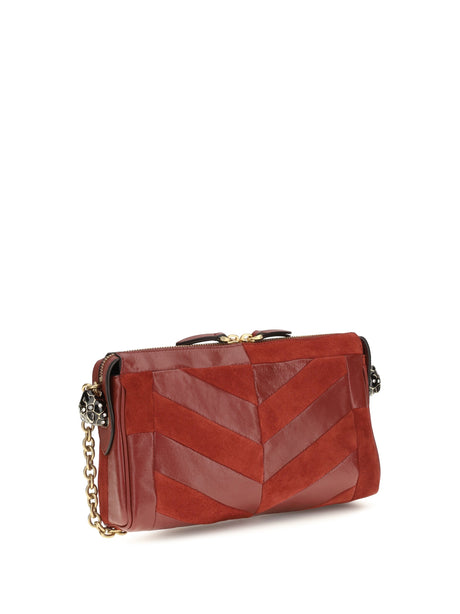 Valentino Garavani Panthea Shoulder Bag chevron pattern - Russet Red