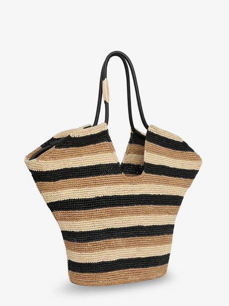 Zimmermann Golden Time raffia shoulder bag - Blackbeige