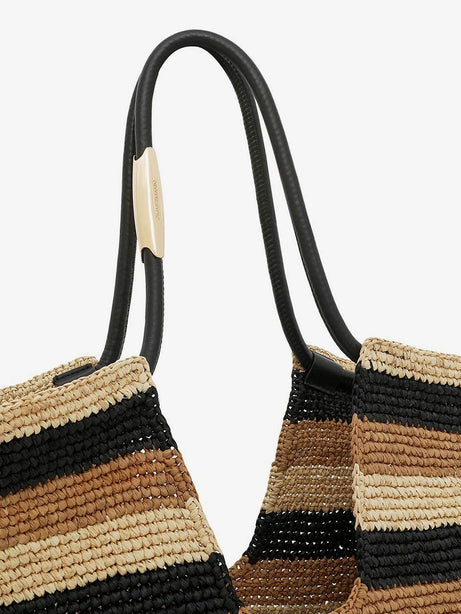 Zimmermann Golden Time raffia shoulder bag - Blackbeige