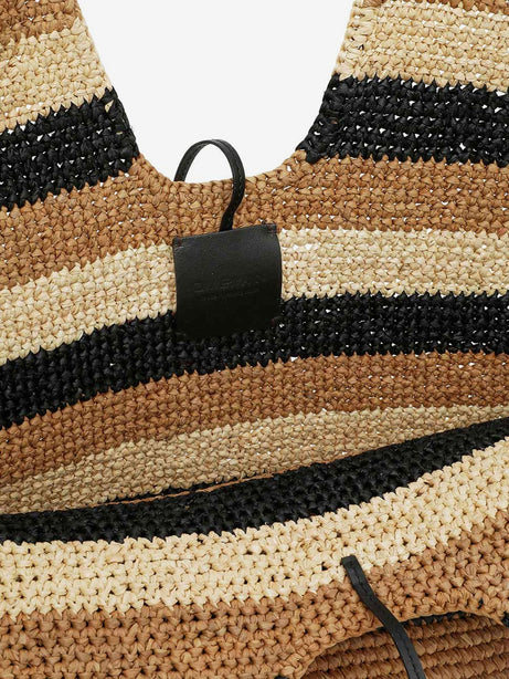 Zimmermann Golden Time raffia shoulder bag - Blackbeige
