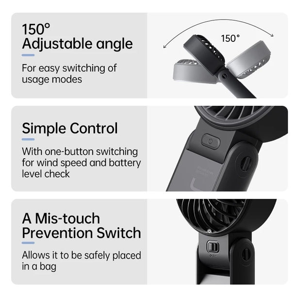 JISULIFE HANDHELD FAN LIFE7 3600MAH-LIGHT GREY