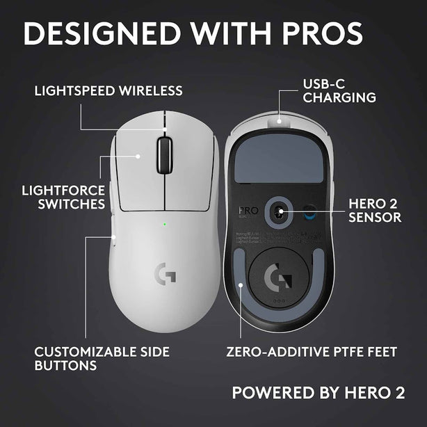 Logitech G Pro X Superlight 2C Gaming Mouse White – Wireless Lightweight
