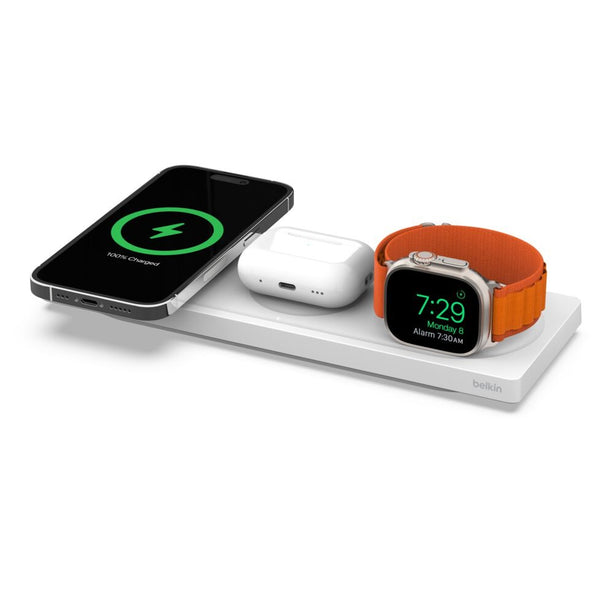 Belkin 3 In 1 Wireless Charging Pad With Magsafe White