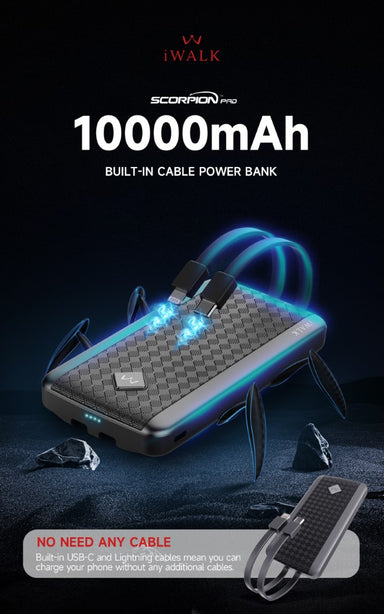 iWALK Scorpion Pro 10000mAh Fast Charge Powerbank Black