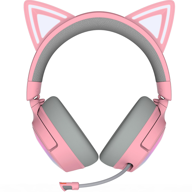 Razer Kraken Kitty V3 Pro Wireless RGB Gaming Headset with Kitty Ears Tri-Mode HyperSpeed Quartz Edition - FRML - RZ04-05170200-R3M1