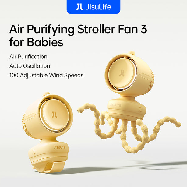 JISULIFE Stroller Fan Life3-Octopus-Yellow