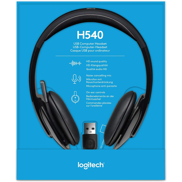 Logitech H540 USB Headset With Noise-Canceling Mic