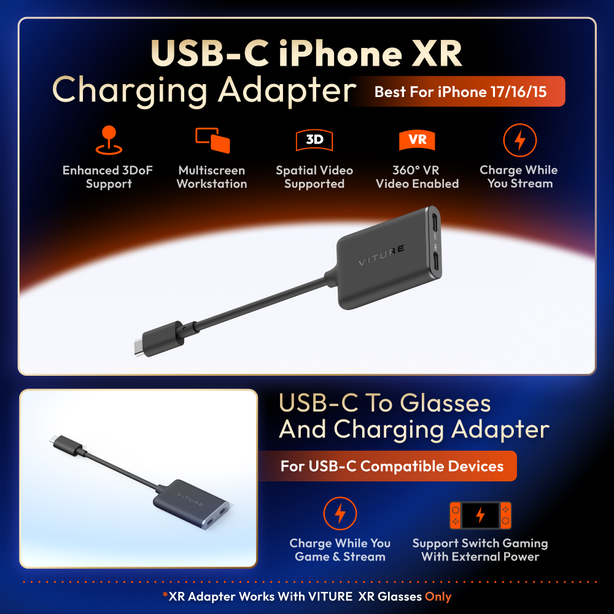 Viture Pro USB-C Charging Adapter