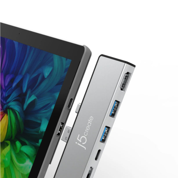 J5Create Mini Dock 7 In 1 For Surface Pro 7 Silver