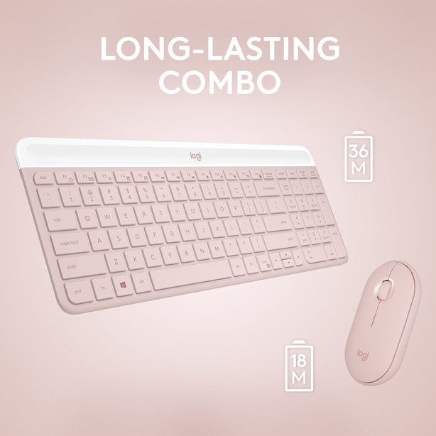 Logitech Mk470 Wireless Slim Combo Rose