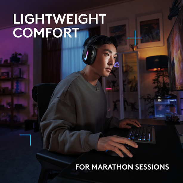 Logitech G522 LIGHTSPEED Wireless Gaming Headset Black – RGB Lighting, 48kHz Mic, USB-C & BT
