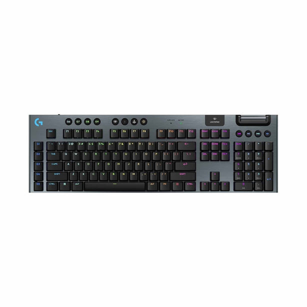 Logitech G915 X Lightspeed Black Kb Gl-Tactile – Ultra-Thin, Tri-Mode Wireless, Gl Switches, Aluminum Top Plate, Media Controls