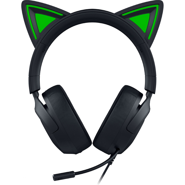 Razer Kraken Kitty V3 X Wired RGB Gaming Headset with Kitty Ears Ultra-Lightweight Black Edition - FRML - RZ04-05350200-R3M1