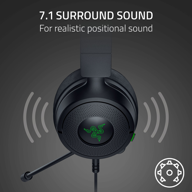 Razer Kraken Kitty V3 X Wired RGB Gaming Headset with Kitty Ears Ultra-Lightweight Black Edition - FRML - RZ04-05350200-R3M1