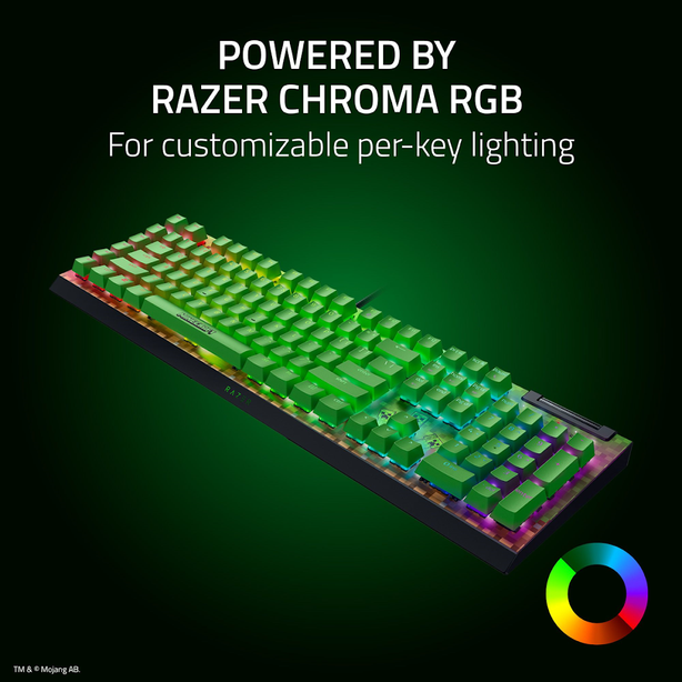 Razer BlackWidow V4 X - Mechanical Gaming Keyboard (Green Switch) - Minecraft Edition - US Layout - FRML