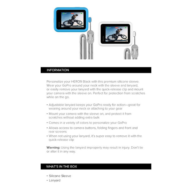 Gopro Sleeve + Lanyard For Hero9/Hero10/Hero11 Black Blue