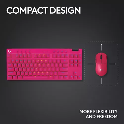 Logitech Pro X Tkl Lightspeed Gaming Keyboard Magenta (Gx-Brown)
