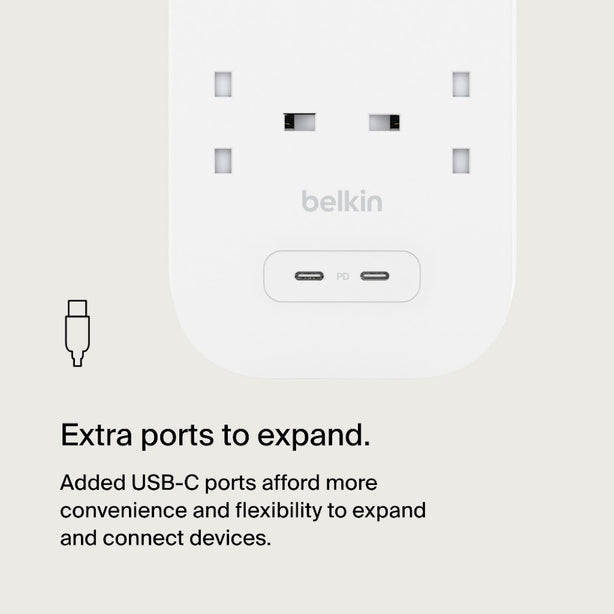 Belkin 8 Outlets Surge Protector W 2 X Usb-C Port