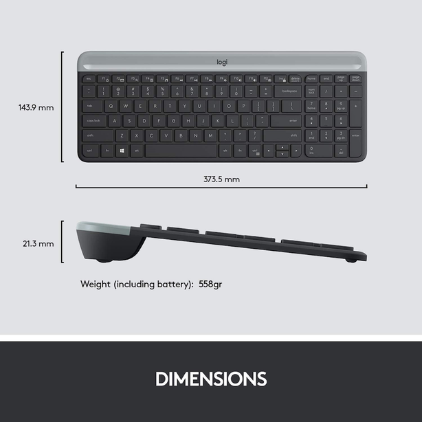 Logitech Mk470 Wireless Slim Combo Graphite