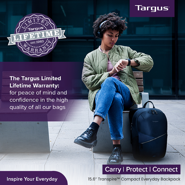Targus Transpire Compact Everyday Backpack – Black Iris (Blue)