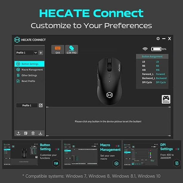 EDIFIER HECATE G3M PRO SILENT GAMING MOUSE TRANS WHITE