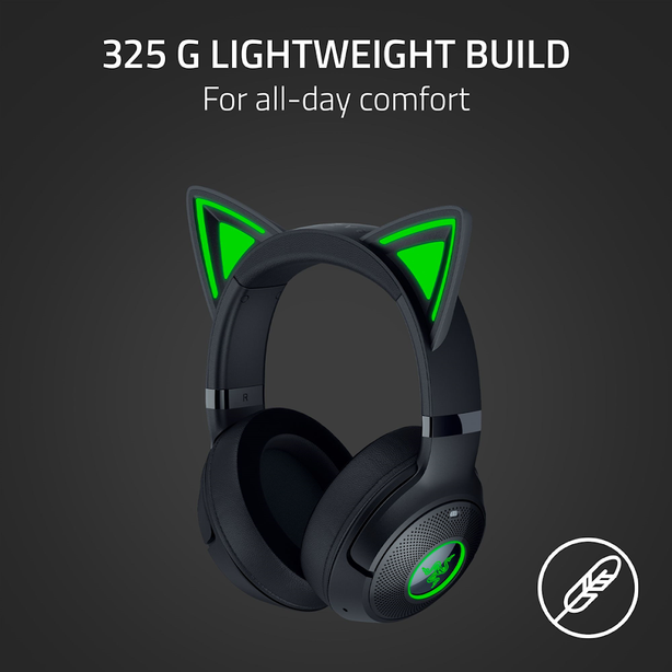 Razer Kraken Kitty V2 BT - Wireless Bluetooth RGB Headset with Kitty Ears - Black Edition - FRML Packaging