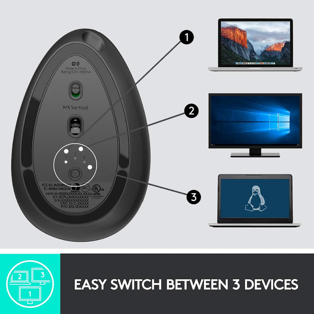Logitech MX Vertical Wireless Bluetooth Ergonomic Mouse