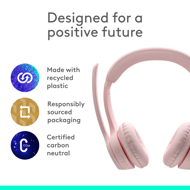 Logitech Zone 300 Bluetooth Wireless Headset Rose
