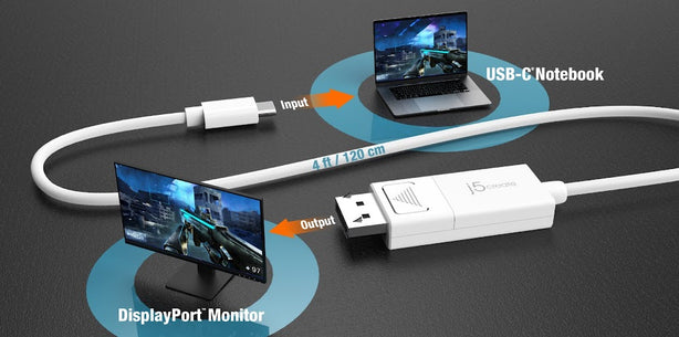 J5create USB Type-C To 4K Displayport Cable