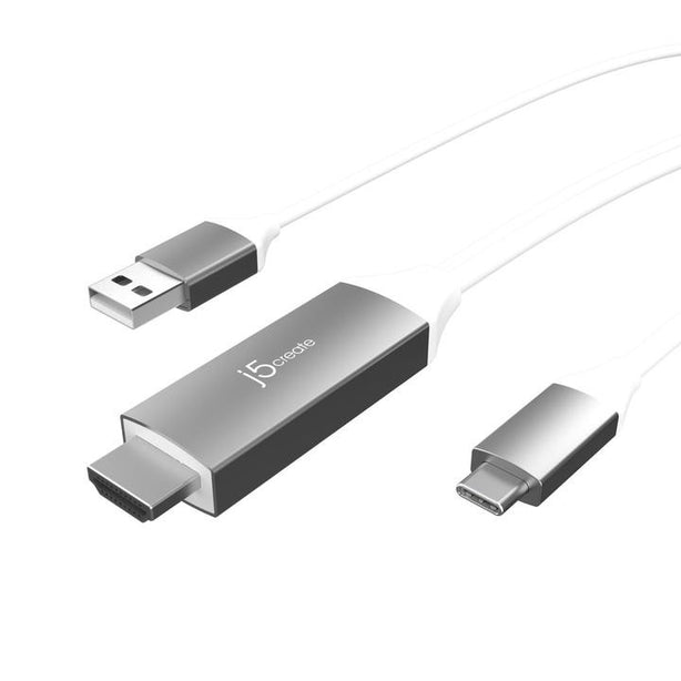 J5Create USB Type-C to 4K HDMI Cable with USB™ Type-A 5V pass-through