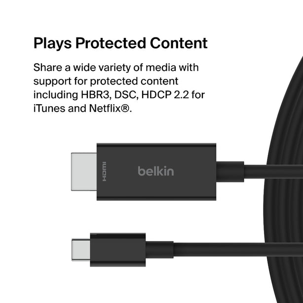 Belkin 3.0 Usb-C To Hdmi 2.1 Cable 2M Black