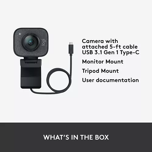 Logitech for Creators StreamCam - Premium Webcam for Streaming and Video Content Creation, Full HD 1080p 60 fps, Premium Glass Lens, Smart Autofocus, USB Connection, for PC, Mac