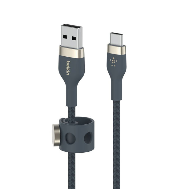 Belkin Usb-A To Usb-C, Braid Sil, 1M, Blue Magnetic Management