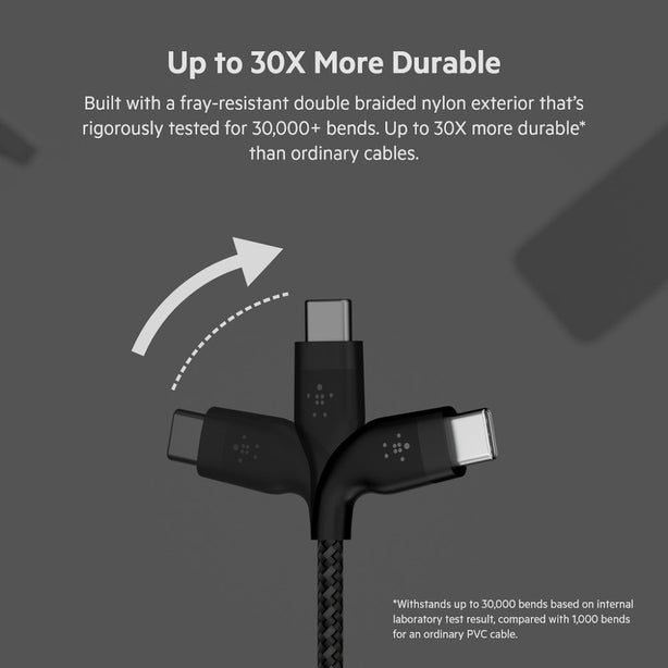 Belkin Usb-A To Usb-C, Braid Sil, 1M, Blue Magnetic Management