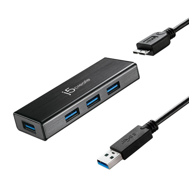J5Create USB 3.0 4-Port Hub With AC Power Adapter
