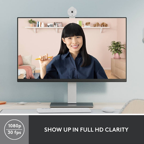 Logitech Brio 300 Full Hd Webcam - Off-White