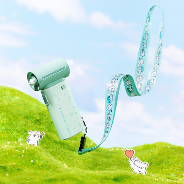 JISULIFE Handheld Fan LIFE9 5000mAh Mini Portable Fan 10m/s Strong Wind Compact Rechargeable – Green Maltese