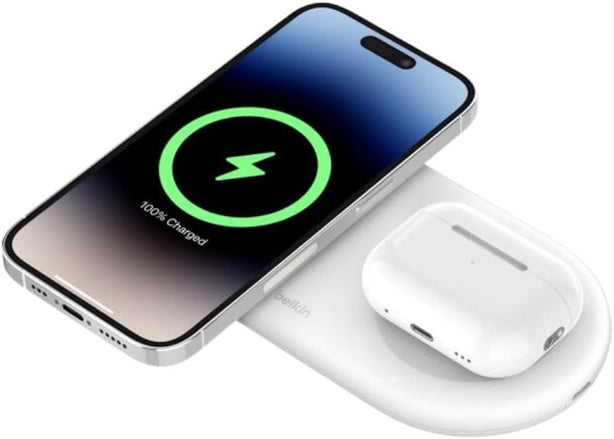Belkin Qi2 2-in-1 Wireless Charging Pad – White