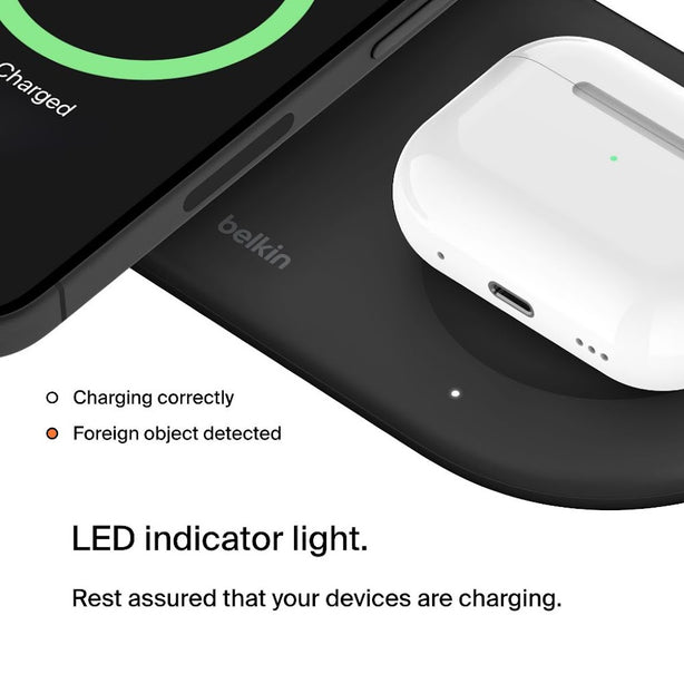 Belkin Qi2 2-in-1 Wireless Charging Pad – White