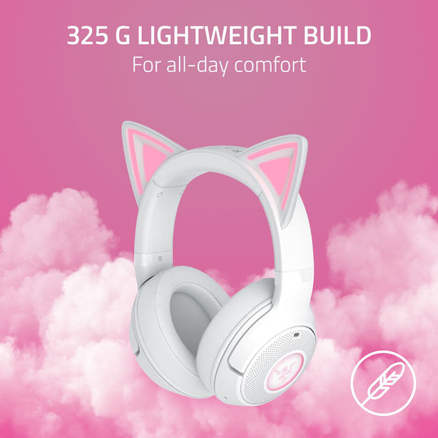 Razer Kraken Kitty V2 BT - Wireless Bluetooth RGB Headset with Kitty Ears - White Edition - FRML Packaging