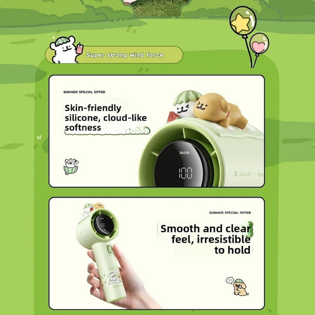 JISULIFE Handheld Fan PRO1 5000mAh Mini Portable Fan 9m/s Strong Wind Fast Charge – Green Maltese