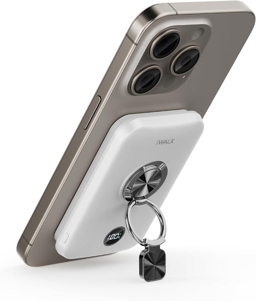 iWALK PowerGrip 10000mAh Magnetic Wireless Power Bank with Built-in Holder for iPhone (MXB009)White Buy 1 Get 1 Free