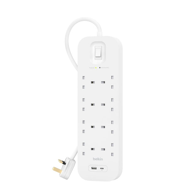 BELKIN 8 OUTLET SURGE PROTECTION STRIP W/USB A + C