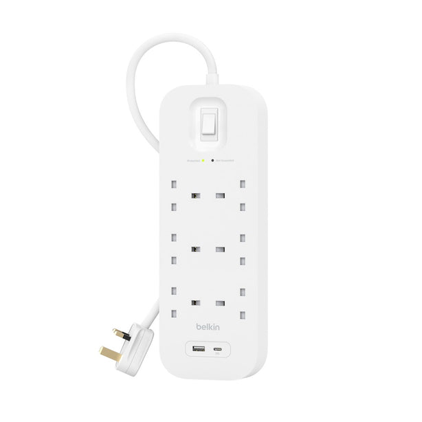 BELKIN 6 OUTLET SURGE PROTECTION STRIP W/USB A + C