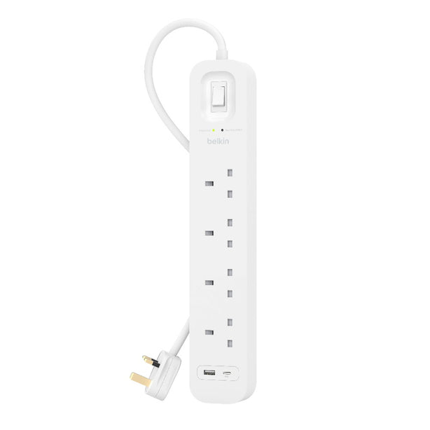 BELKIN 4 OUTLET SURGE PROTECTION STRIP W/USB A + C